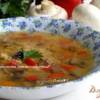 Гороховый суп с грибами и сладким перцем