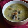 Сливочный суп с баклажанами, грибами и нутом