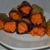 Рулеты из баклажан с корейской морковью