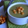 Крем-суп из лука порея с зеленым горошком