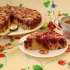 Пирог с вишнями, шоколадом и грецкими орехами