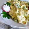 Яйца с салом, зеленью и сыром