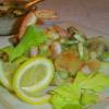 Грибной салат с креветками и сельдереем