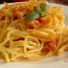 Спагетти, запеченные с ветчиной и томатом