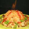 Рис с грибами в форме вулкана (вариант подачи блюда)