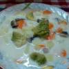 Суп с сырками, шампиньонами и капустой романеско