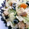 Салат «Оливковый перепел» с куриным филе и пекинской капустой