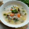 Суп с грибами и плавленным сыром