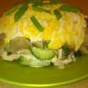 Куриный салат с яйцами и грибами