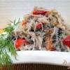 Рисовая лапша с овощами и грибами