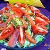 Салат овощной с подкопченной форелью