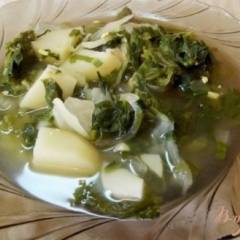 фото рецепта Зеленый суп из листьев салата