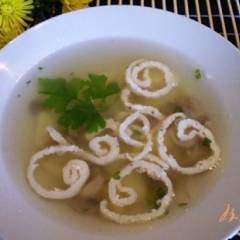 фото рецепта Суп с грибами и омлетом