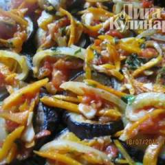 фото рецепта Жареные баклажаны с овощами