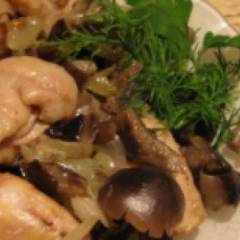 фото рецепта Курица с грибами в духовке