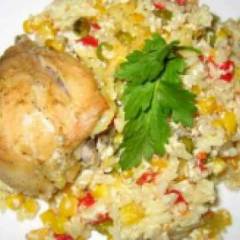 фото рецепта Курица с рисом в духовке