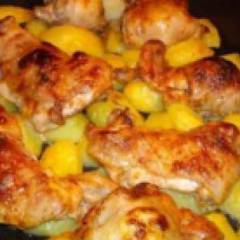 фото рецепта Курица с картошкой в духовке
